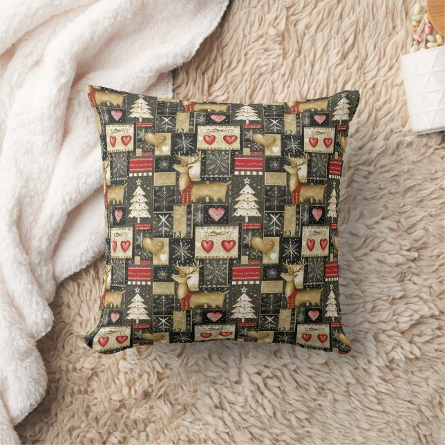 Coussin Joli motif de rennes de Noël (Couverture)