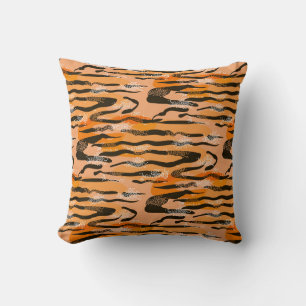 Coussin Joli motif de tigre transparent, couleur pêche