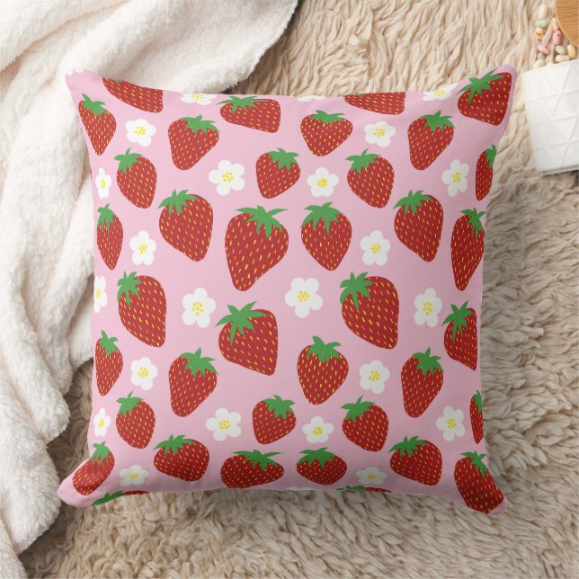 Coussin Joli motif d'été aux fraises (Couverture)