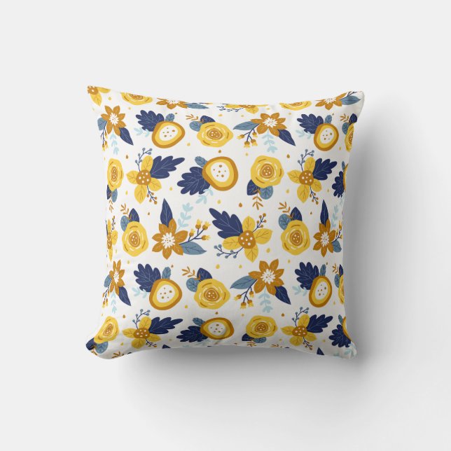 Coussin Joli Motif du jardin de printemps fleuri (Recto)