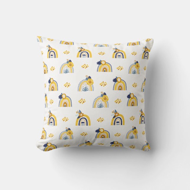 Coussin Joli Motif Floral Rainbow Summer (Recto)