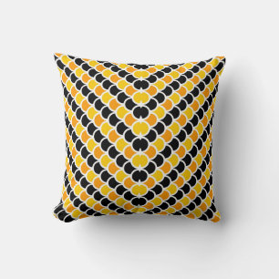 Coussin Joli motif marocain orange noir mignon