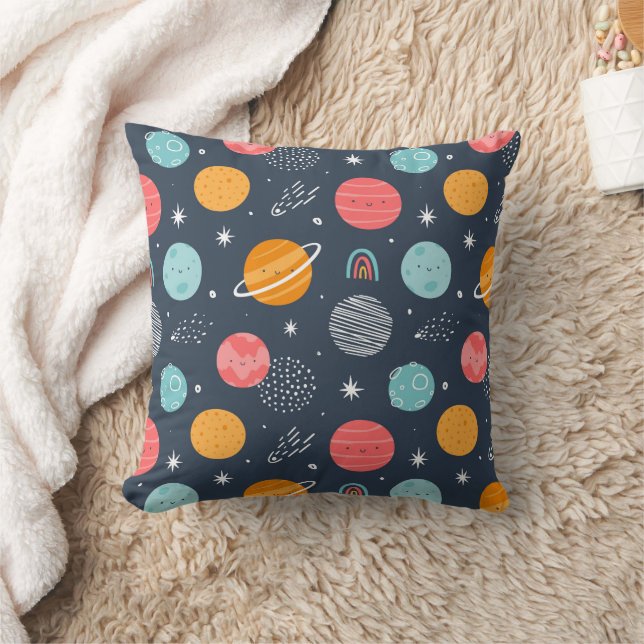 Coussin Joli Motif Planète Souriante (Couverture)