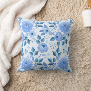 Coussin joli motif sans couture avec des fleurs et des feu