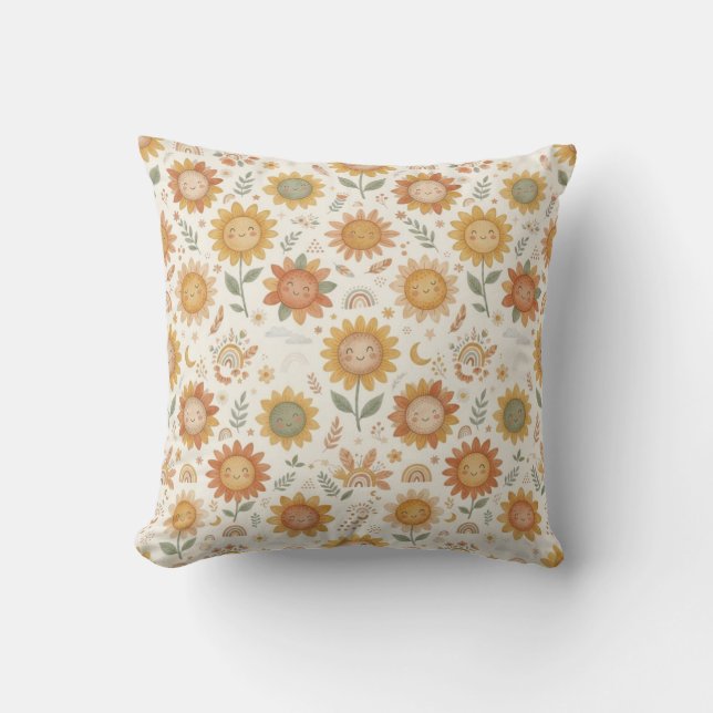 Coussin Joli motif sans couture de tournesol boho soleil e (Recto)
