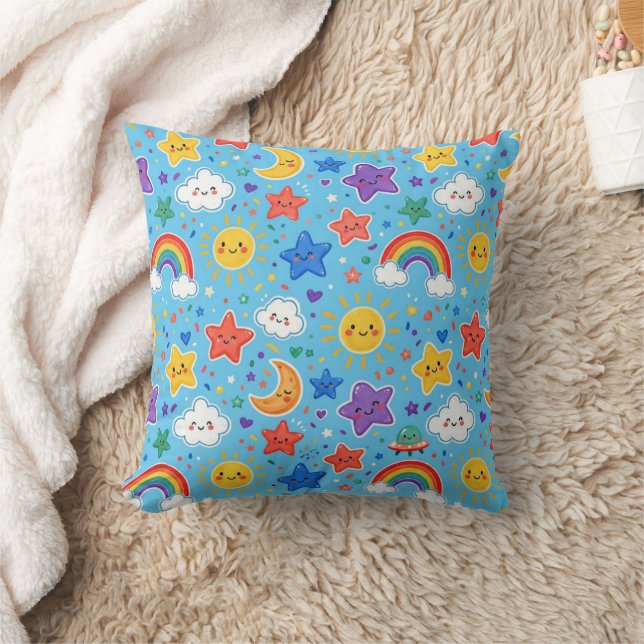 Coussin Joli motif transparent de l'espace arc-en-ciel (Couverture)