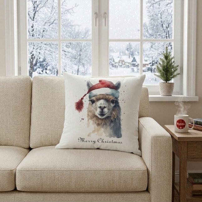 Coussin Joli Noël Alpaca, coutume (Créateur téléchargé)