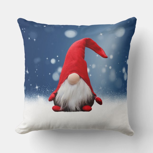 Coussin Joli Noël Père Noël Neige Étoiles (Recto)