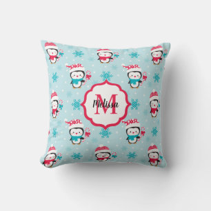 Coussin Joli Noël Pingouin d'hiver