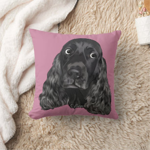 Coussin Joli Noir Cocker Chien Espagnol