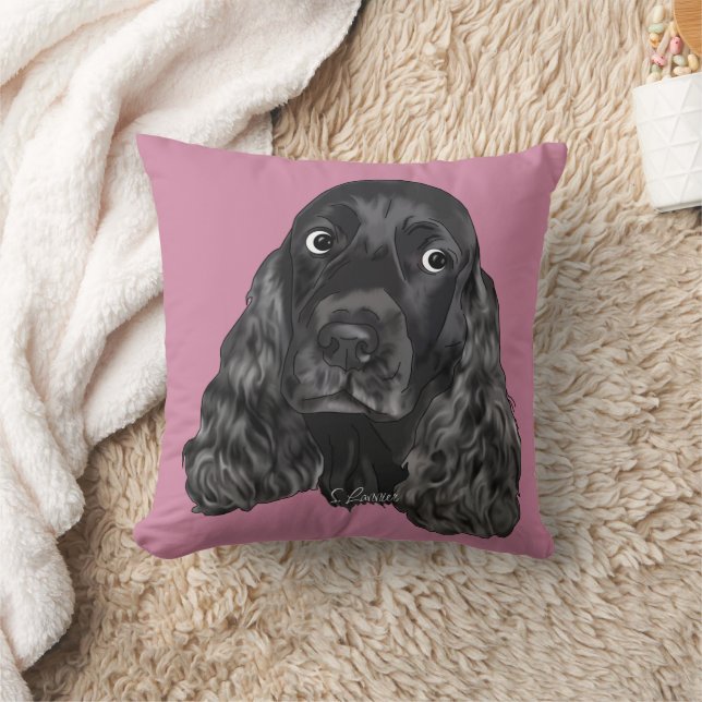 Coussin Joli Noir Cocker Chien Espagnol (Couverture)