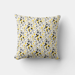 Coussin Joli noir jaune football motif