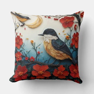 Coussin Joli oiseau pour chambre et salon