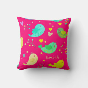 Coussin Joli Oiseaux mignons Aimer Coeurs