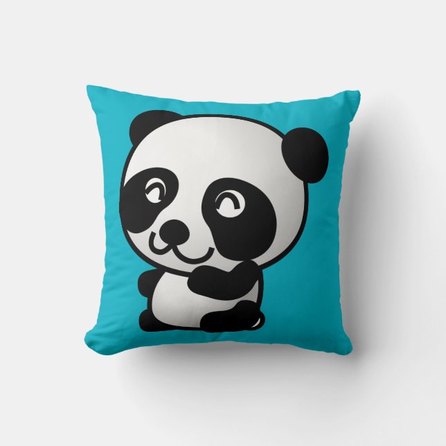Coussin Joli ours de panda blanc et noir (Recto)