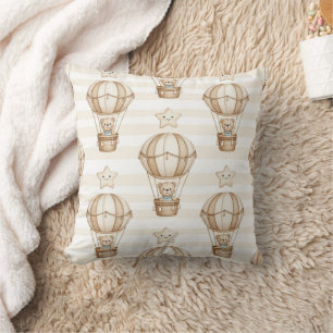 Coussin Joli ours en peluche montgolfière motif neutre 5