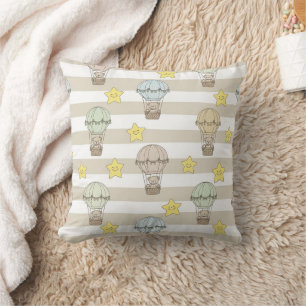 Coussin Joli ours en peluche montgolfière motif neutre 6