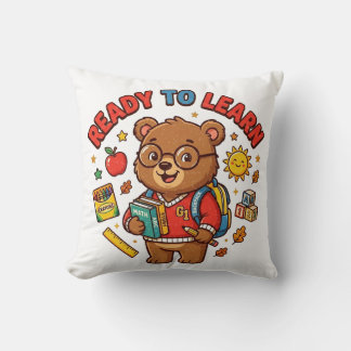 Coussin Joli Ours Retour à l'École Apprentissage Salle de