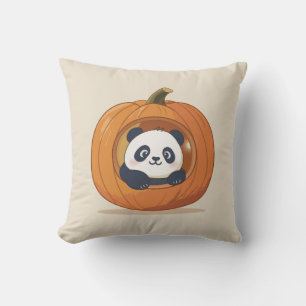 Coussin Joli panda de Halloween en citrouille
