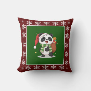 Coussin Joli Panda Mignon Noël Tendance Sans Photo