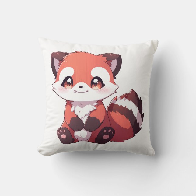 Coussin  joli panda roux (Recto)