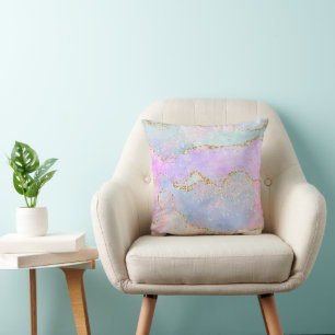 Coussin Joli Pastel Agate Aquarelle de la veine Parties