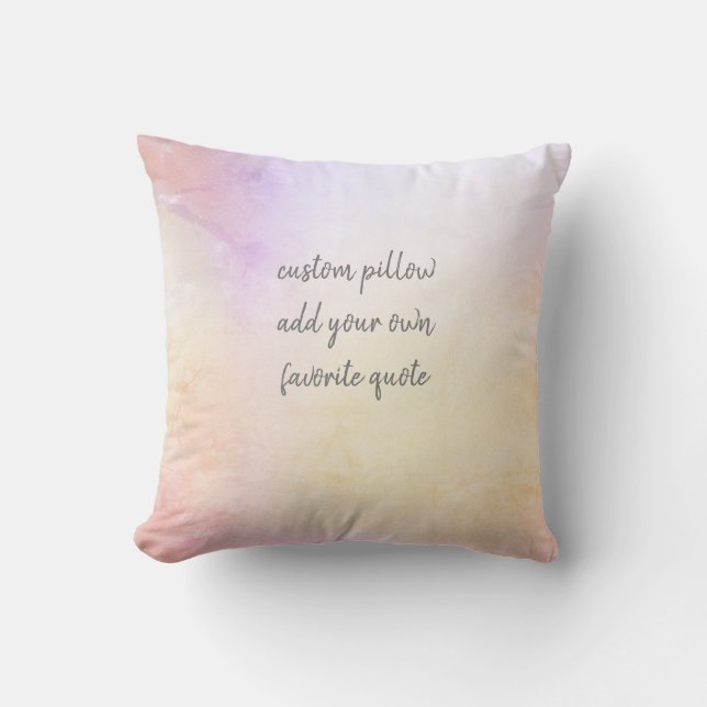 Coussin joli pastel ajouter votre texte rose et jaune pers (Recto)