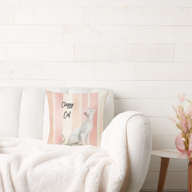 Coussin Joli Peach Pink Crème raypes Chat (Canapé)