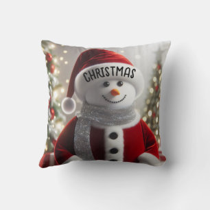 Coussin Joli Père Noël de Noël Bonhomme de neige