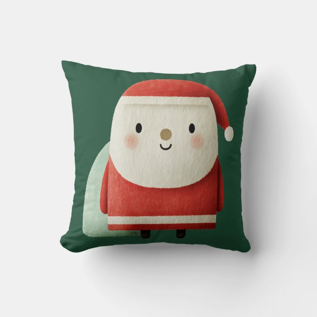 Coussin Joli Père Noël Minimaliste (Recto)