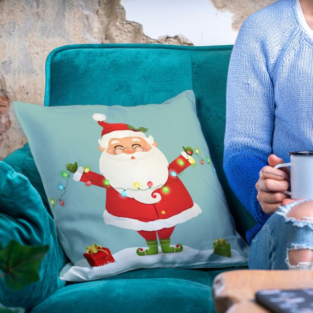 Coussin Joli Père Noël moderne Noël vacances hiver (Créateur téléchargé)