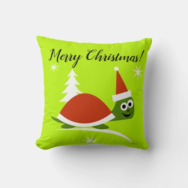 Coussin Joli Père Noël Tortue Joyeux Noël   (Recto)