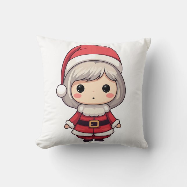 Coussin Joli personnage Chibi de Mme Claus (Recto)