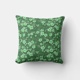 Coussin Joli petit motif floral vert pour l'été