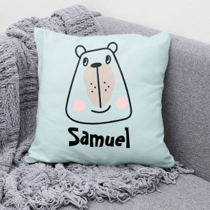 Coussin Joli petit ours drôle personnalisé