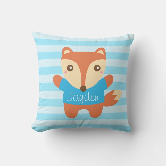 Coussin Joli Petit Renard pour Chambre d'Enfant (Recto)
