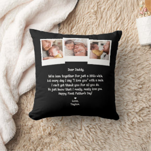 Coussin Joli poème pour la première fête des pères avec un