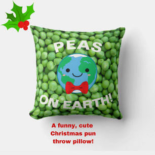 Coussin Joli "Pois sur Terre" Funny Punny Green Christmas