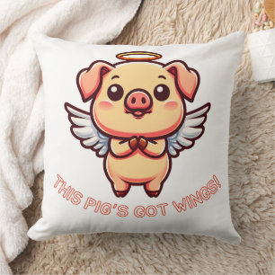Coussin Joli porcelet Angel ailes Cartoon Halo