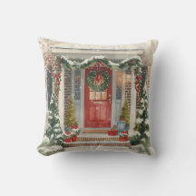 Joli Porche de Noël enneigé