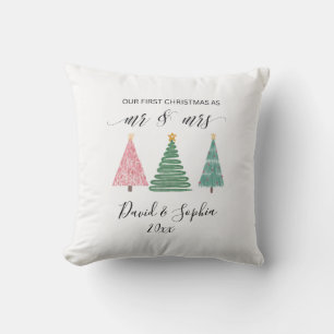 Coussin joli premier noël de monsieur et madame