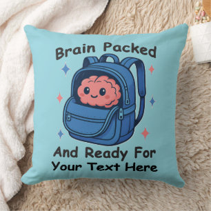 Coussin Joli «Prêt pour l'école» Personnalisable «Cerveau 