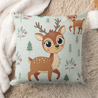 Coussin Joli renne de Noël