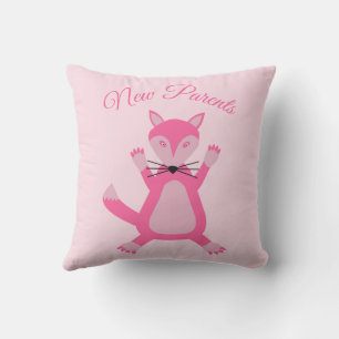 Coussin Joli rose Baby Girl Fox personnalisé nouveaux pare