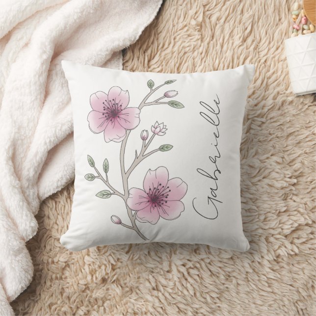 Coussin Joli rose Fleur Nom Floral Fille (Couverture)