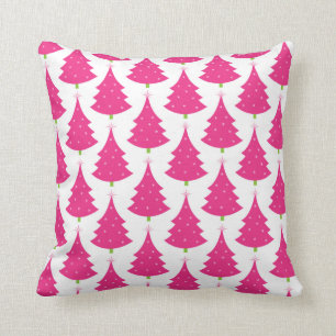 Coussin Joli rose rétro Arbre de Noël Motif