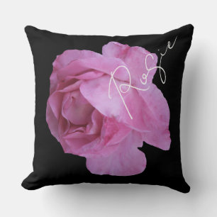 Coussin Joli rose rose nom Rosie personnalisable boho mign