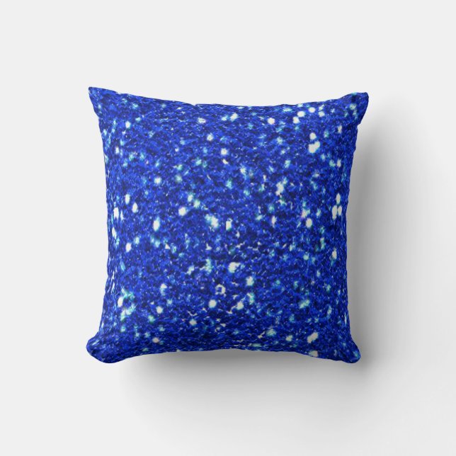Coussin Joli Royal Blue Sparkly Faux Parties scintillant L (Recto)
