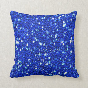 Coussin Joli Royal Blue Sparkly Faux Parties scintillant L