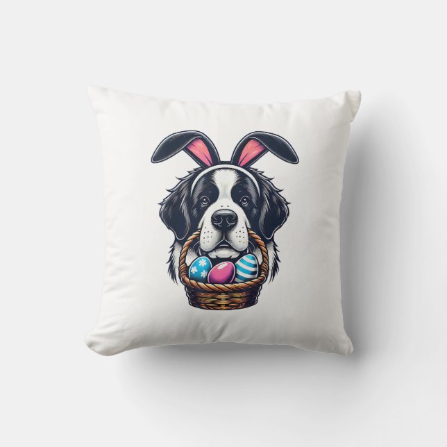 Coussin Joli Saint-Bernard aux oreilles de lapin Propriéta (Recto)